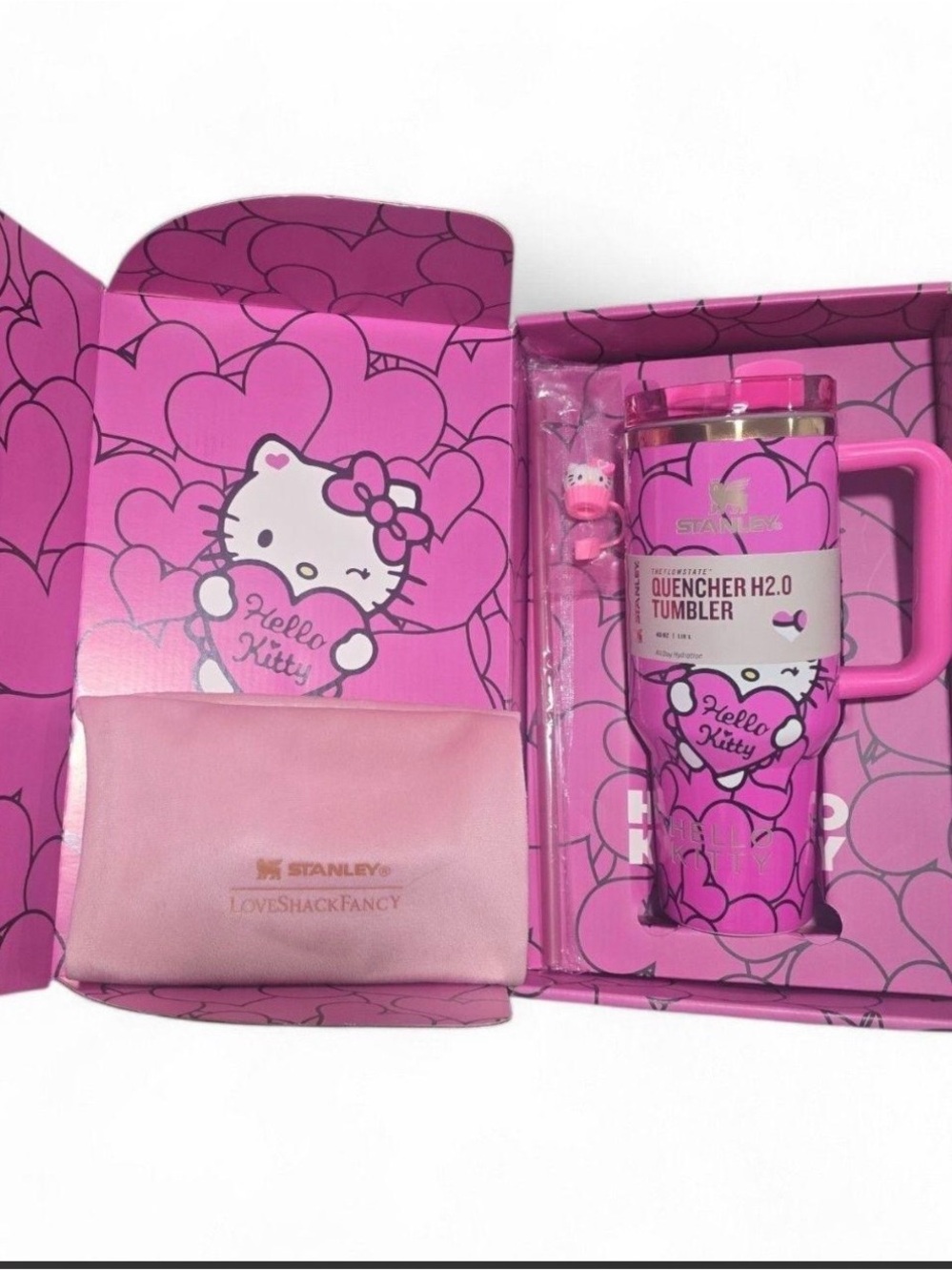 Stanley Hello Kitty Pink Heart Quencher Tumbler